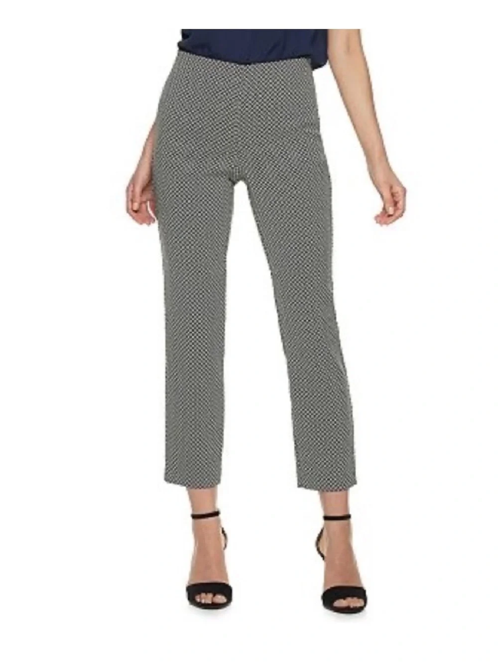 Elle Pull On Ankle Dress Plaid Pants | XL